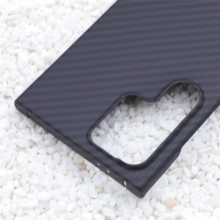 Para Samsung Galaxy S24 Ultra Aramid Fiber Phone Case 1500D Coarse Texture Case-Less Touch Feeling - Negro