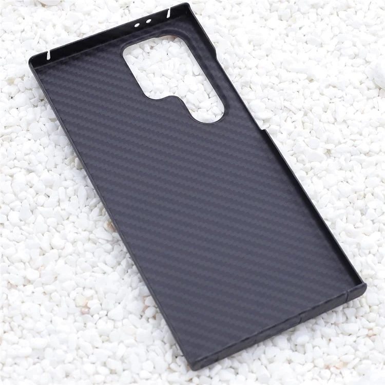 Para Samsung Galaxy S24 Ultra Aramid Fiber Phone Case 1500D Coarse Texture Case-Less Touch Feeling - Negro