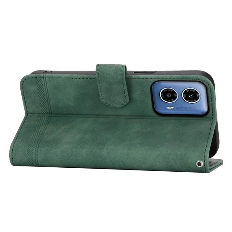 DIERFENG DF-03 para Motorola Moto G45 5G / G34 5G Funda Billetera de Cuero PU Funda de Teléfono - Verde