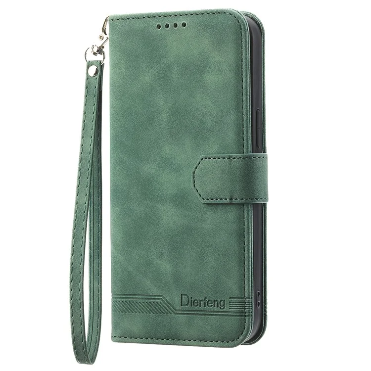 DIERFENG DF-03 para Motorola Moto G45 5G / G34 5G Funda Billetera de Cuero PU Funda de Teléfono - Verde