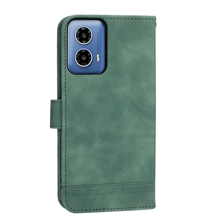 DIERFENG DF-03 para Motorola Moto G45 5G / G34 5G Funda Billetera de Cuero PU Funda de Teléfono - Verde