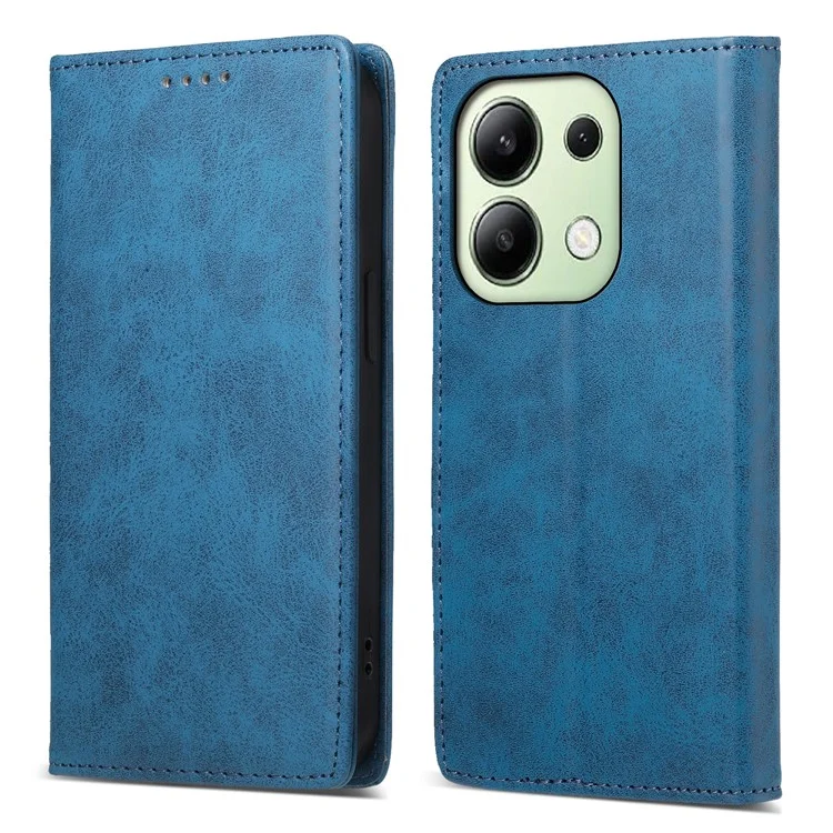 DF-05 Für Xiaomi Redmi Note 13 4G Brieftasche Hülle Magnetischer Autoschluss Handyhülle - Blau