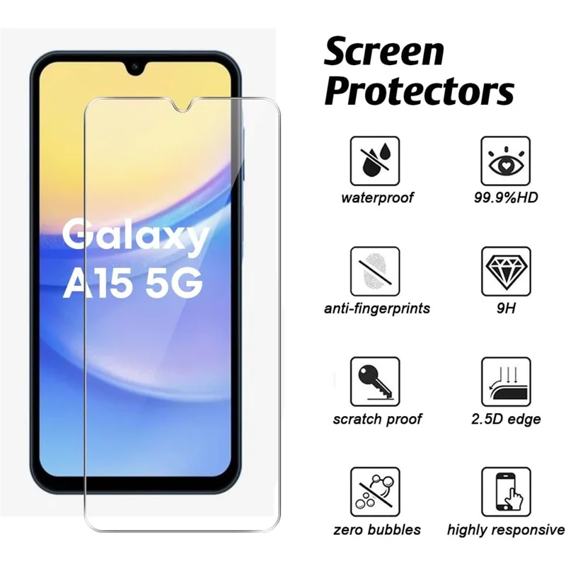 Per Samsung Galaxy A55 5G TPU Phone Case + 2PCS 2.5D Arc Tempered Glass Screen Protector