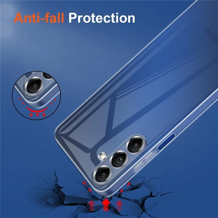 Per Samsung Galaxy A15 4G / 5G TPU Case Anti-Scratch Phone Cover + 2PCS 2.5D Arc Tempered Glass Film