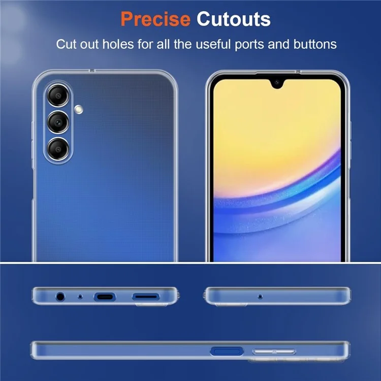 Per Samsung Galaxy A15 4G / 5G TPU Case Anti-Scratch Phone Cover + 2PCS 2.5D Arc Tempered Glass Film