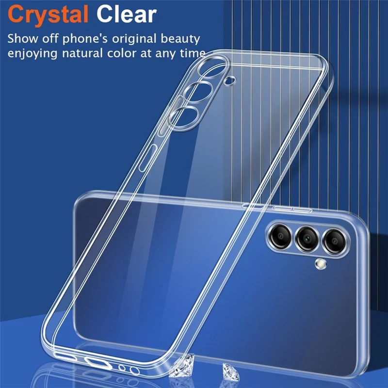 Für Samsung Galaxy A35 5G TPU -hülle Clear Phone Deckung + 2pcs 2.5d Bogen Temperierte Glasfilm