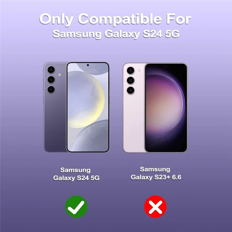 For Samsung Galaxy S24 TPU Case Transparent Phone Cover with 0.1mm Tempered Glass Film (Fingerprint Unlocking)