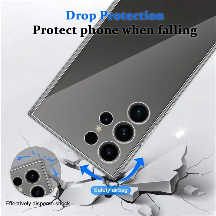 For Samsung Galaxy S24 Ultra Case Soft TPU Phone Cover with Full Glue Tempered Glass Film (Fingerprint Unlocking)