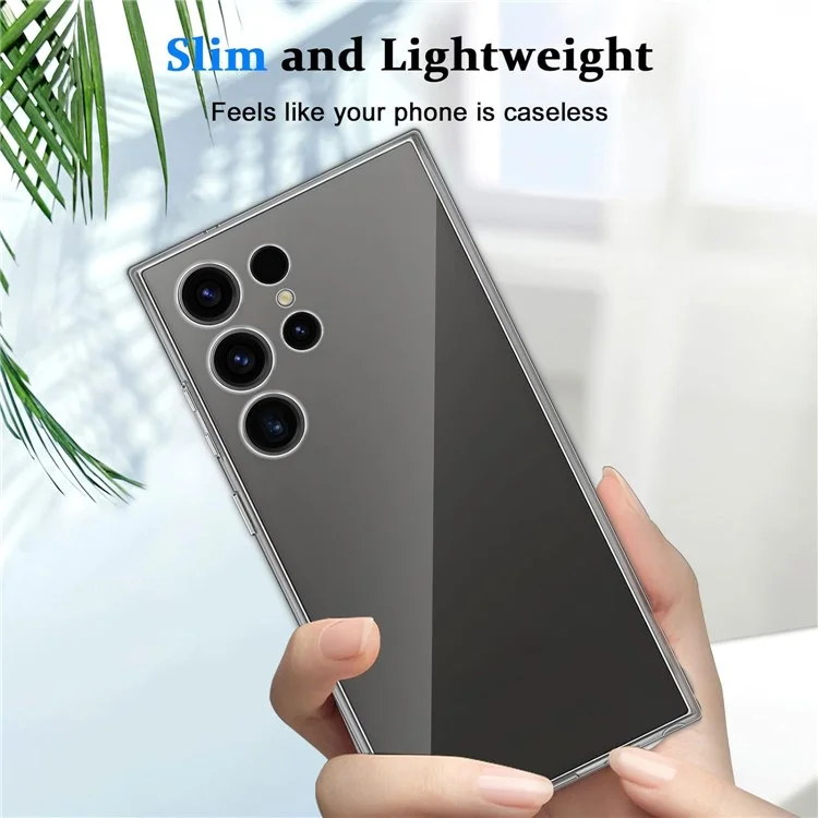 For Samsung Galaxy S24 Ultra Case Soft TPU Phone Cover with Full Glue Tempered Glass Film (Fingerprint Unlocking)