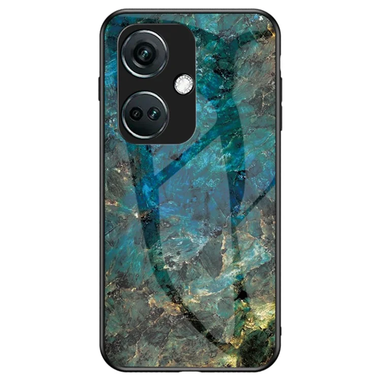 Para OnePlus Nord CE3 5G Marble Pattern Case Protetor de Tela de Vidro Temperado - Marble Esmeralda