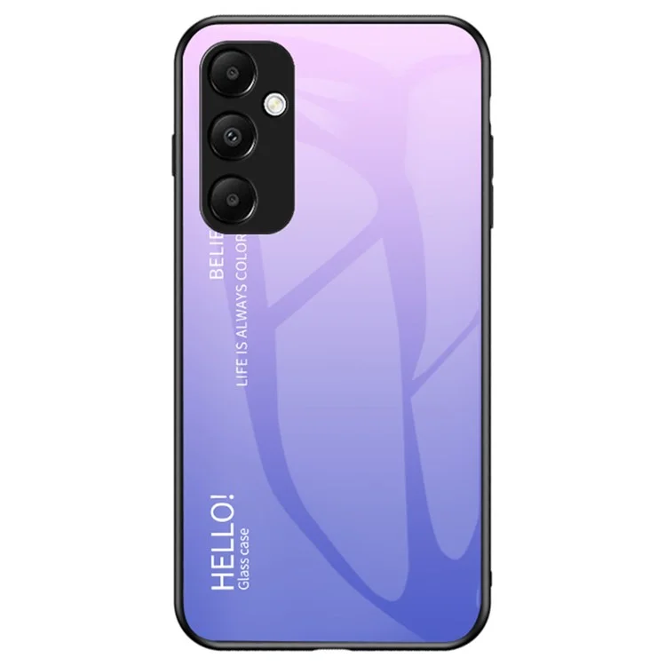 Для Samsung Galaxy A35 5G Чехол из закаленного стекла PC+TPU - Градиент розово-фиолетовый