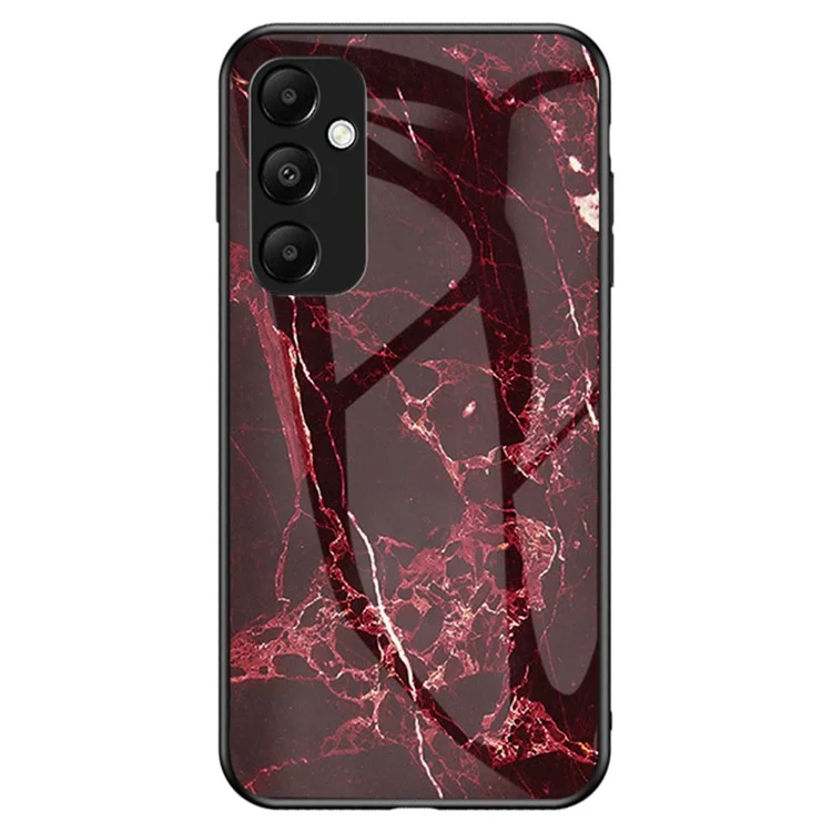 Für Samsung Galaxy A55 5G Tempered Glass Back Case Marble Pattern Phone Cover - Blut Rotes Marmor