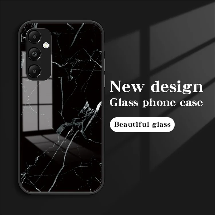 Für Samsung Galaxy A55 5G Tempered Glass Back Case Marble Pattern Phone Cover - Blut Rotes Marmor
