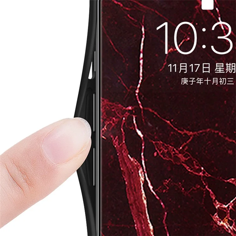 Für Samsung Galaxy A55 5G Tempered Glass Back Case Marble Pattern Phone Cover - Blut Rotes Marmor
