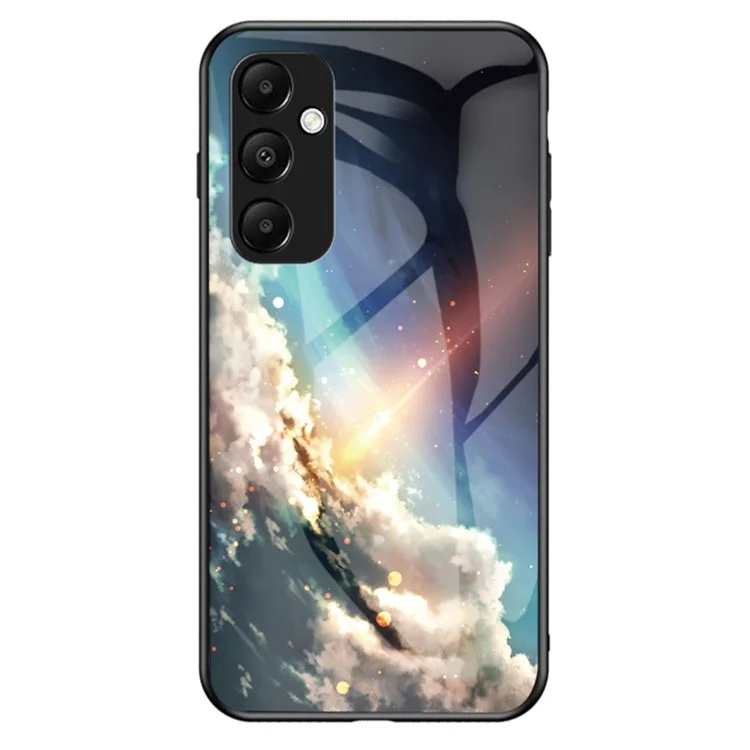 For Samsung Galaxy A55 5G Phone Case Tempered Glass+PC+TPU Cover - Bright Starry Sky