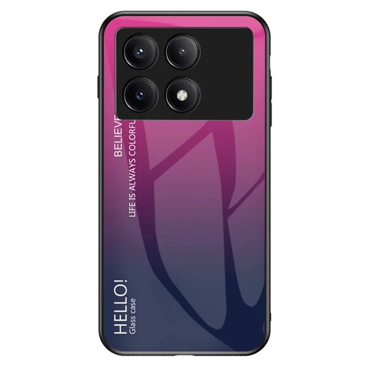 Für Xiaomi Redmi K70E 5G / Poco X6 Pro 5G Schutzglas-Hülle Farbverlauf Telefonabdeckung - Gradient Rose