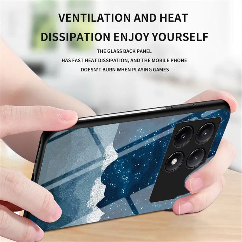 For Xiaomi Redmi K70E 5G / Poco X6 Pro 5G Tempered Glass Phone Case Starry Sky Pattern - Cosmic Starry Sky