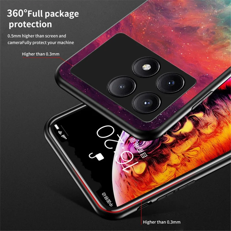 For Xiaomi Redmi K70E 5G / Poco X6 Pro 5G Tempered Glass Phone Case Starry Sky Pattern - Cosmic Starry Sky