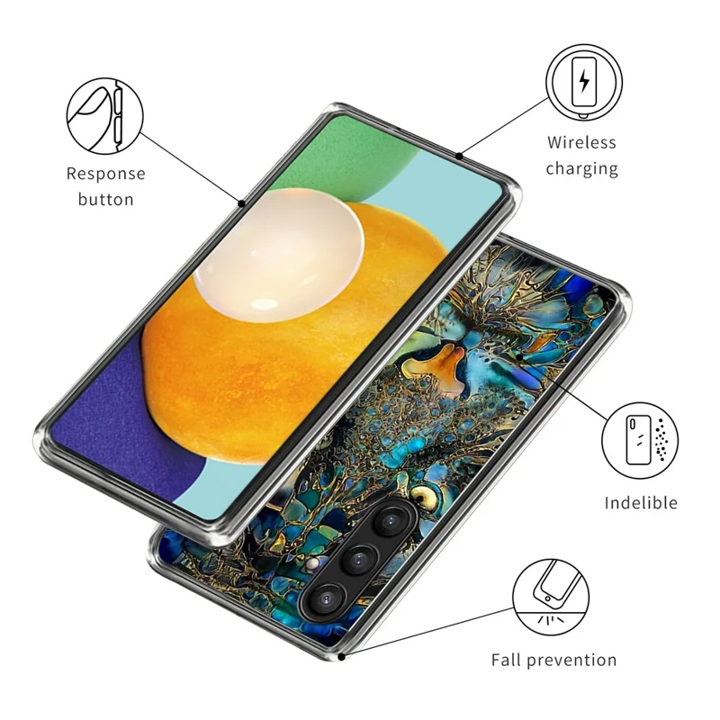 Pour Samsung Galaxy S24+ Soft TPU Case Pattern Printing Slim Phone Cover - Tiger Gaze