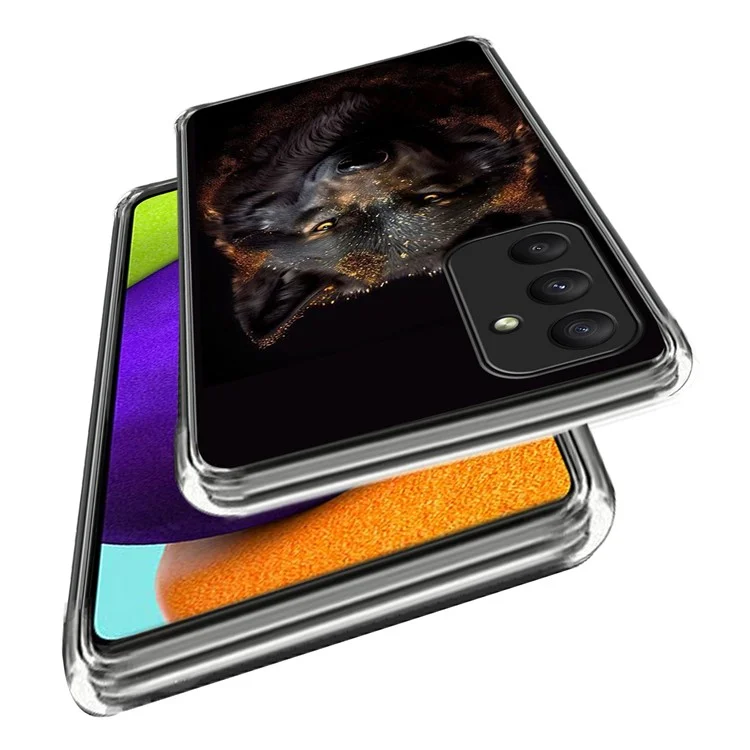 For Samsung Galaxy A35 5G Case Pattern Printing TPU Phone Back Cover - Night Wolf