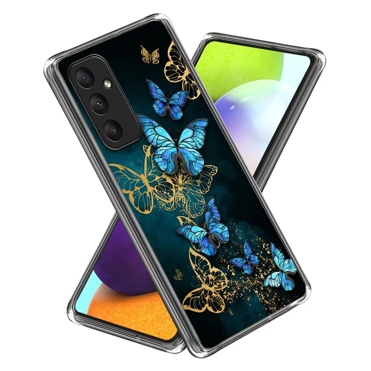Per Samsung Galaxy A55 5G Case Pattern Printing Mobile Phone TPU Cover - Blue Butterfly Cluster