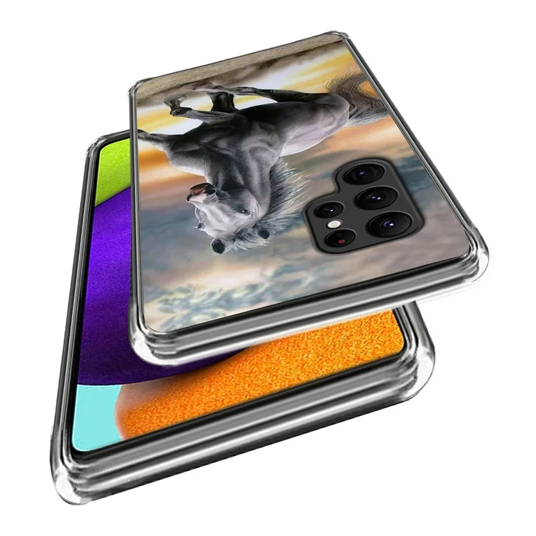 For Samsung Galaxy S24 Ultra Case Soft TPU Phone Back Cover Pattern Printing - Running Horse