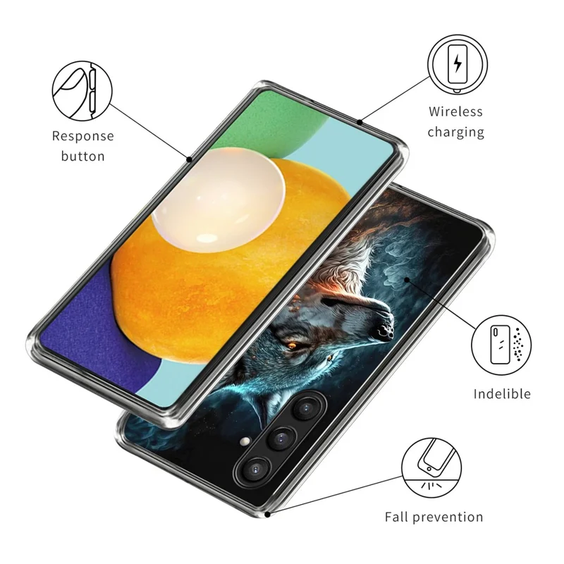 For Samsung Galaxy A14 4G / 5G TPU Case Phone Cover Pattern Printing - Wild Wolf Portrait