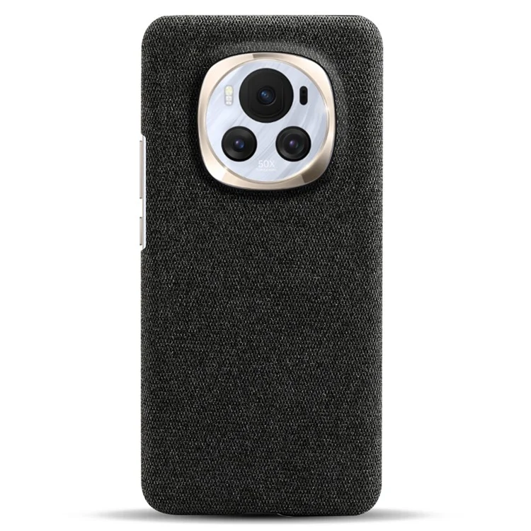 For Honor Magic6 5G Case Solid Color Hard PC+Cloth Anti-scratch Phone Cover - Black