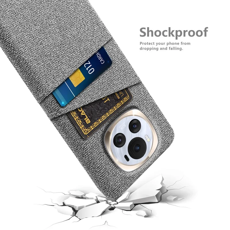 Til Honor Magic6 5G PC-telebeskyttelse med dobbelte kortfåner - Lysegrå