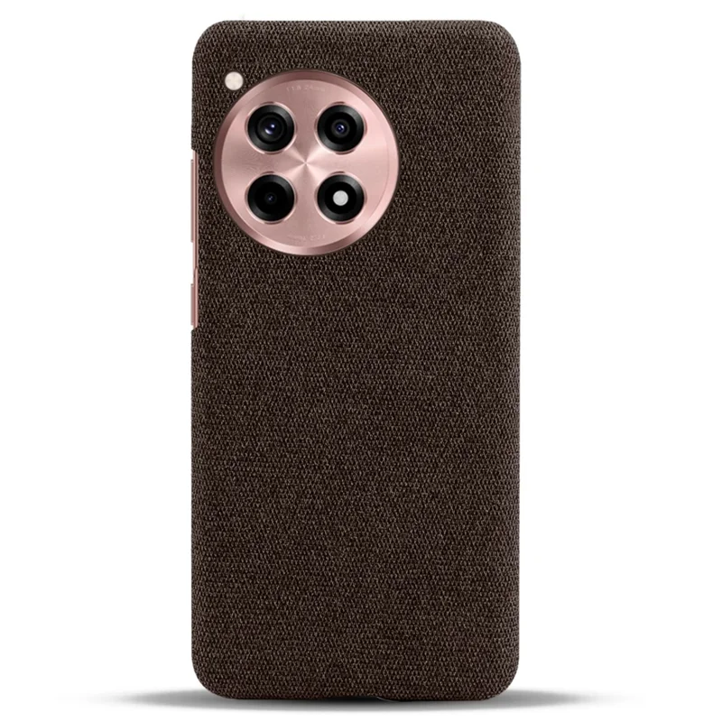 For OnePlus Ace 3 5G / 12R 5G Case Cloth Texture Hard PC+Cloth Anti-scratch Phone Cover - Brown