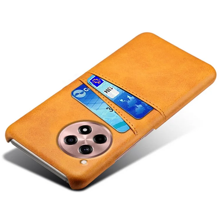 For OnePlus Ace 3 5G / 12R 5G Case Leather Coated PC Phone Cover with Card Holder - Orange
