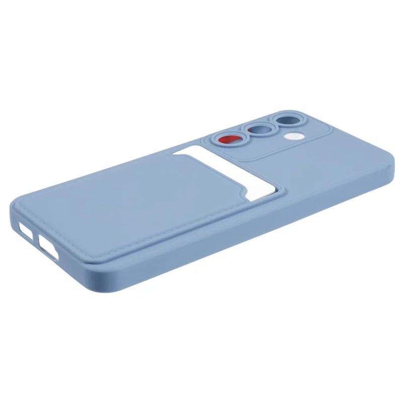 Voor Samsung Galaxy S25 / S24 Hoesje met Kaartslot Matte Vingerafdrukbestendige Achterkant - Grijs Blauw