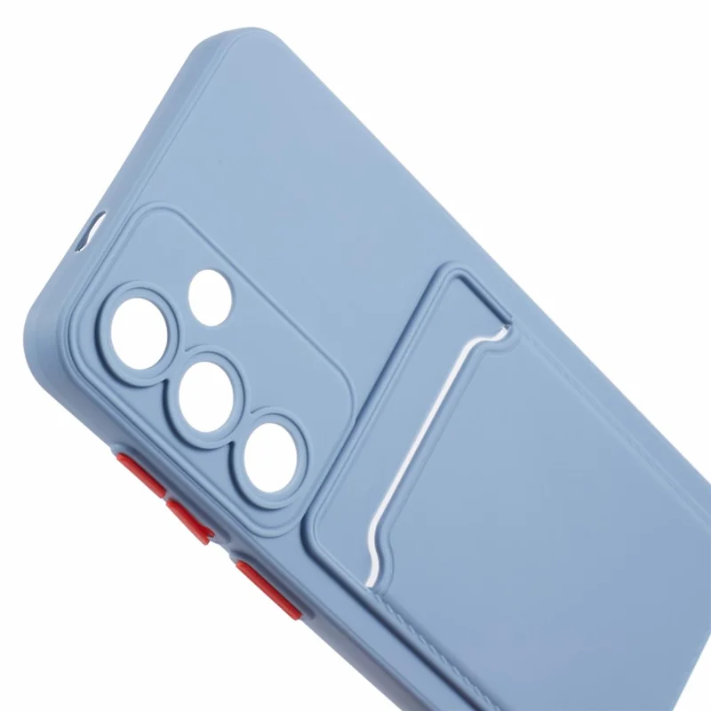 Voor Samsung Galaxy S25 / S24 Hoesje met Kaartslot Matte Vingerafdrukbestendige Achterkant - Grijs Blauw