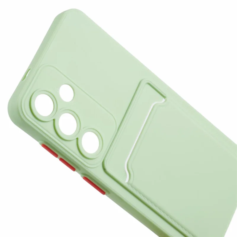 For Samsung Galaxy S25 / S24 Case Card Slot Matte Fingerprint-Free Back Cover - Matcha Green