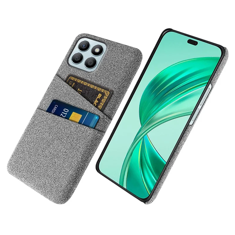 For Honor X8b 4G Phone Case Dual Card Slots Hard PC Back Cover - Light Grey