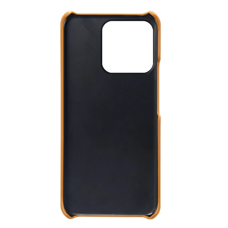 For Honor X8b 4G Phone Case Calf Texture PU Leather Hard PC Back Cover - Orange