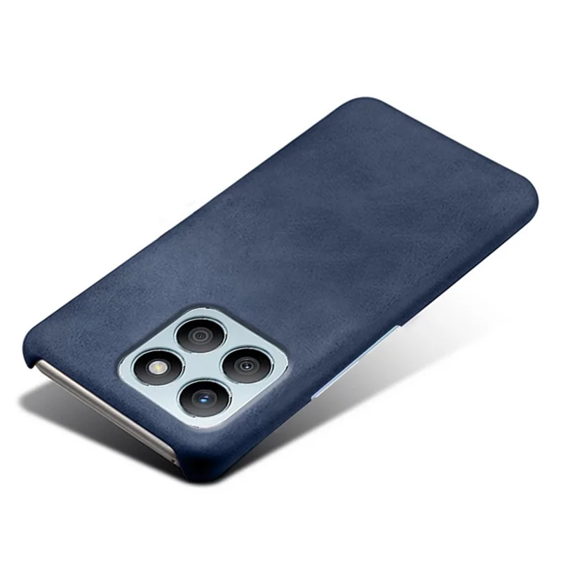 Til Honor X8b 4G telefonbeskytter Kalvlæderstruktur PU-læder hård PC bagside - Blå