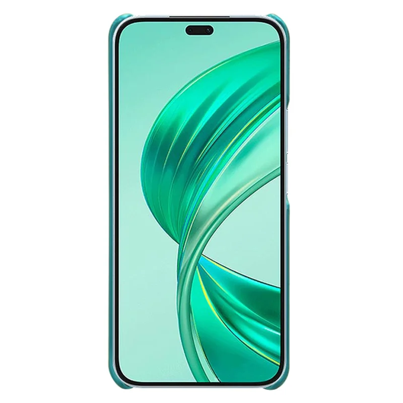 For Honor X8b 4G Phone Case Calf Texture PU Leather Hard PC Back Cover - Green