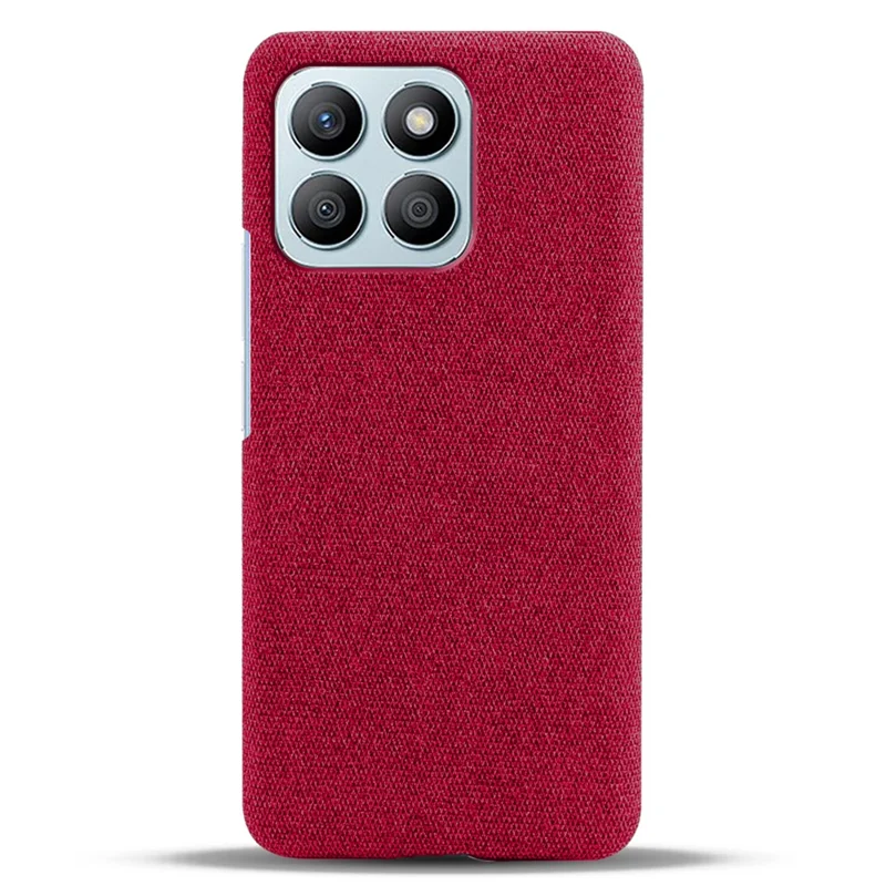 For Honor X8b 4G Phone Case Fabric Cloth Texture Protective Back Cover - Red