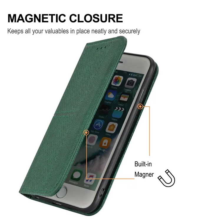 For Samsung Galaxy S24 Ultra Phone Case Woven Texture Leather Folio Wallet Cover - Green