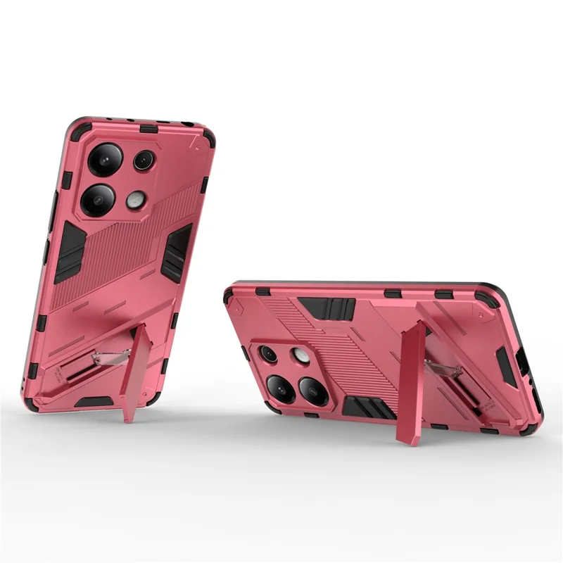 For Xiaomi Redmi Note 13 4G Phone Case Kickstand PC+TPU Drop-proof Back Shell - Rose