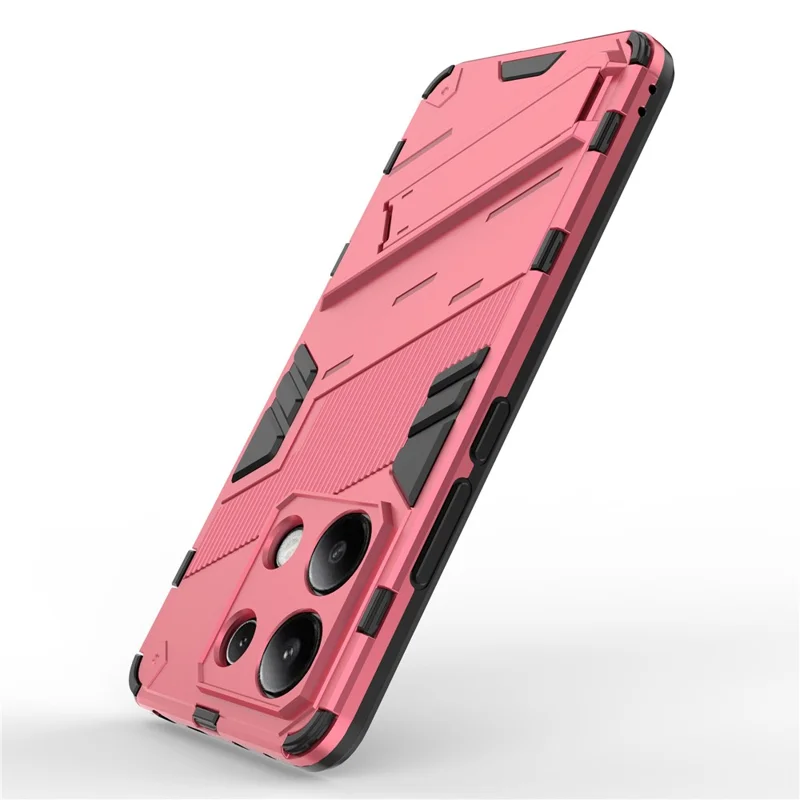 For Xiaomi Redmi Note 13 4G Phone Case Kickstand PC+TPU Drop-proof Back Shell - Rose