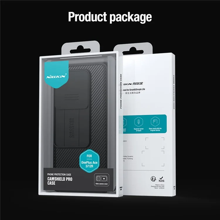 Nillkin Camshield Pro Series Para OnePlus Ace 3 5G / 12R 5G Lente de Caja Del Teléfono y Protección de la Privacidad Shell - Negro