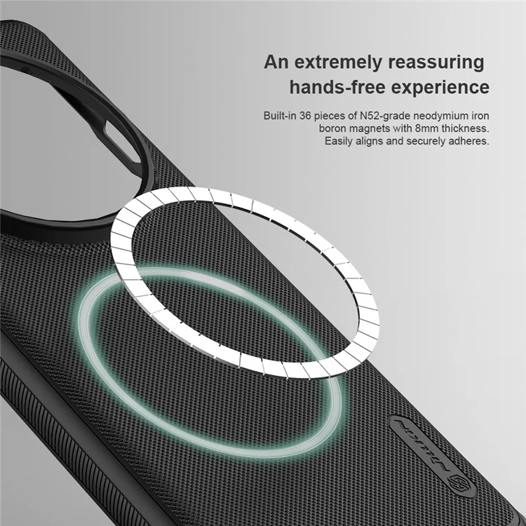 NILLKIN Frosted Shield Pro for Oppo Find X7 Ultra Magnetic Phone Case Hard PC+Soft TPU Cover - Black