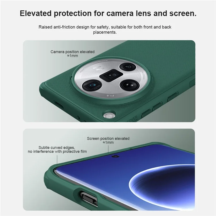 NILLKIN Frosted Shield Pro for Oppo Find X7 Ultra Magnetic Phone Case Hard PC+Soft TPU Cover - Black