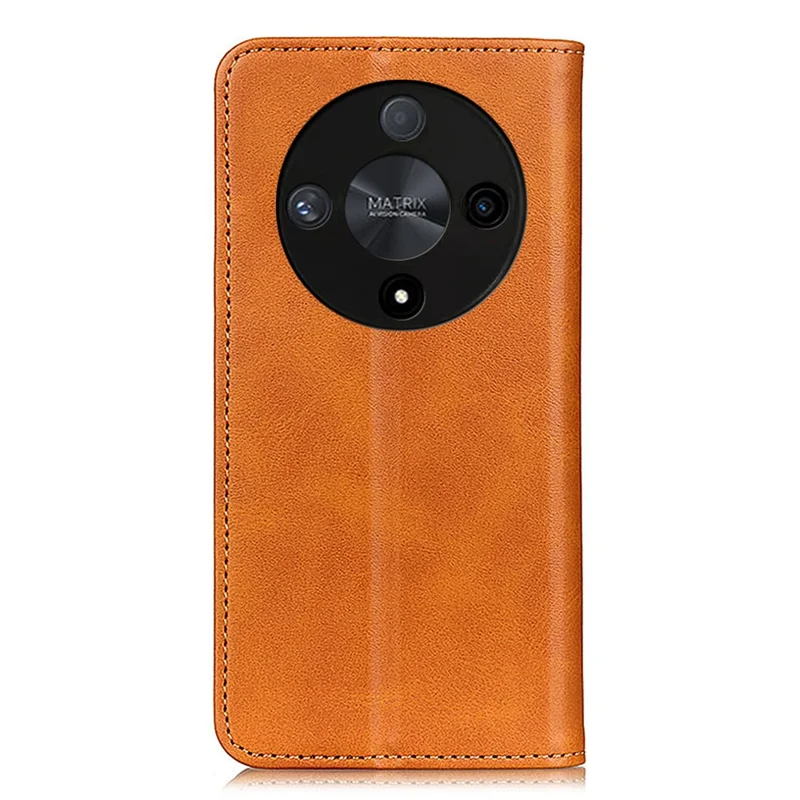 For Honor Magic6 Lite 5G / X9b 5G / X50 5G Cover Split Leather Magnetic Absorption Phone Case - Brown