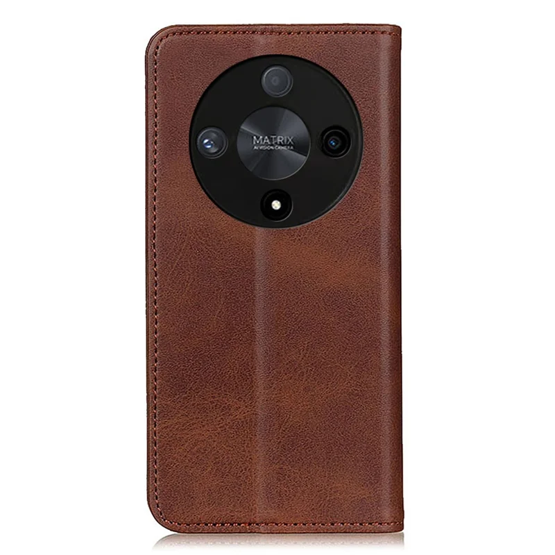 For Honor Magic6 Lite 5G / X9b 5G / X50 5G Cover Split Leather Magnetic Absorption Phone Case - Coffee