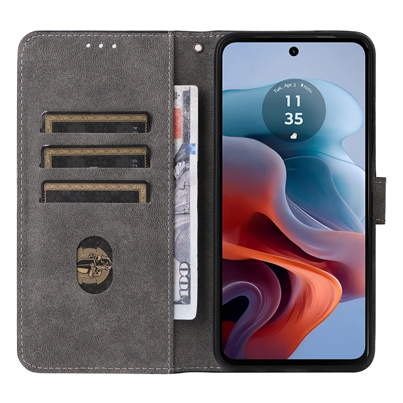 For Motorola Moto G45 5G / G34 5G Magnetic Phone Case RFID Blocking Leather Cover - Purple