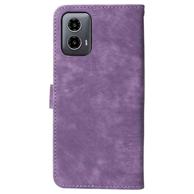 For Motorola Moto G45 5G / G34 5G Magnetic Phone Case RFID Blocking Leather Cover - Purple