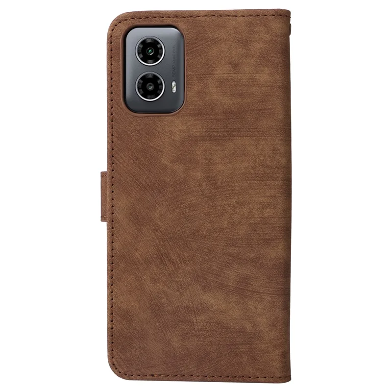 For Motorola Moto G45 5G / G34 5G Magnetic Phone Case RFID Blocking Leather Cover - Brown